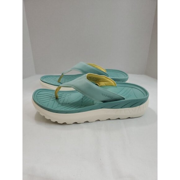 Vionic Restore Recovery Flip Flop Sandal Size Womens 12 - Mens 10.5 Blue White - Picture 4 of 9